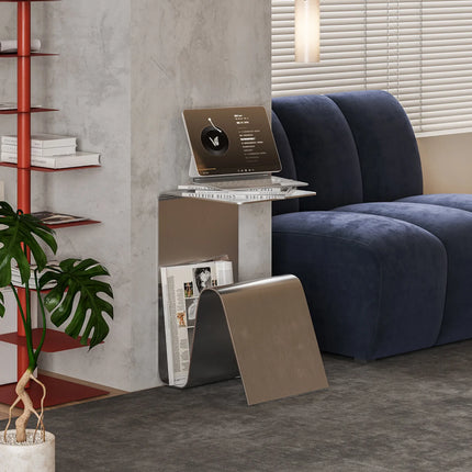 Irregular Stainless Steel Side Table | Modern Minimalist