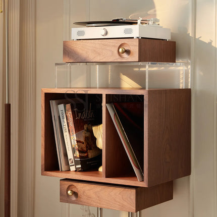 Italian Minimalist Record Bookshelf | Living Room Style