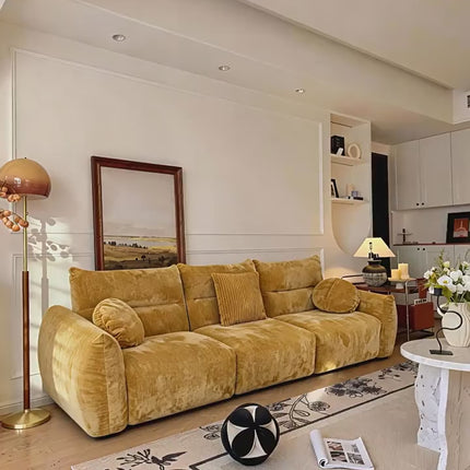 Retro Yellow Cloth Sofa | French Elegance | 130221100S001035