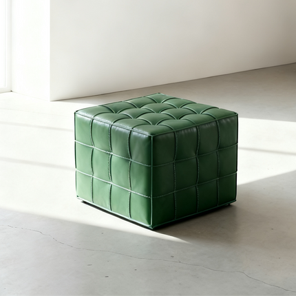 Cubo Leather Ottoman  Handcrafted | Premium Bovine Leather | Solid Pine Frame | High-Density Foam