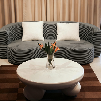 “Haven” Grey Corduroy Convertible Sofa Bed – Modern Foldable Sofa