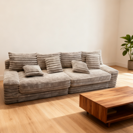 Presale -Wide-Wale Corduroy Sofa with Extra-Wide Seat – Modern Cozy Lounge Design