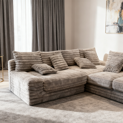 Presale -Wide-Wale Corduroy Sofa with Extra-Wide Seat – Modern Cozy Lounge Design