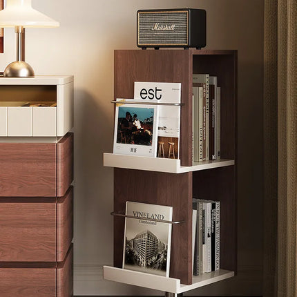 Rotating Solid Wood Bookshelf | Retro Vintage Style