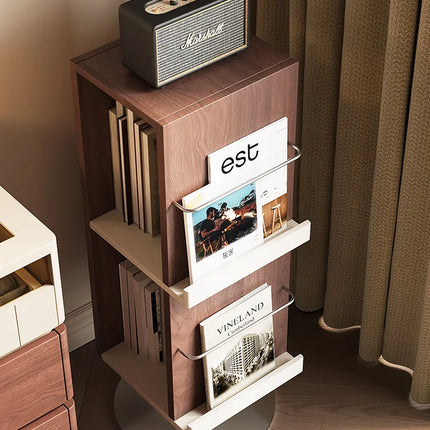 Rotating Solid Wood Bookshelf | Retro Vintage Style
