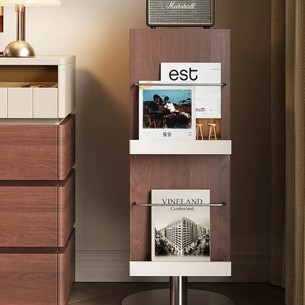 Rotating Solid Wood Bookshelf | Retro Vintage Style