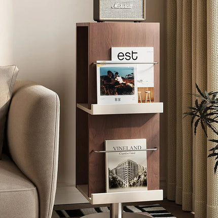 Rotating Solid Wood Bookshelf | Retro Vintage Style
