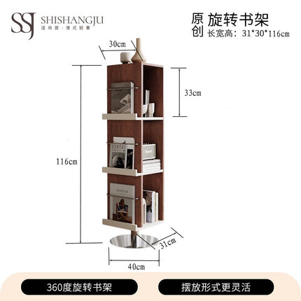 Rotating Solid Wood Bookshelf | Retro Vintage Style