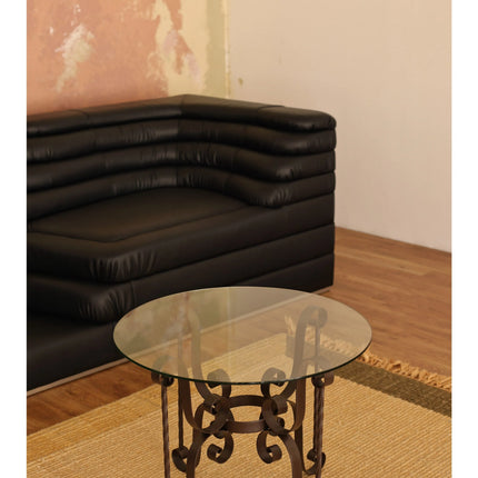Round Glass Coffee Table | Vintage Mid-Century