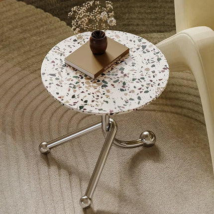 Round Terrazzo Side Table | French Retro Style
