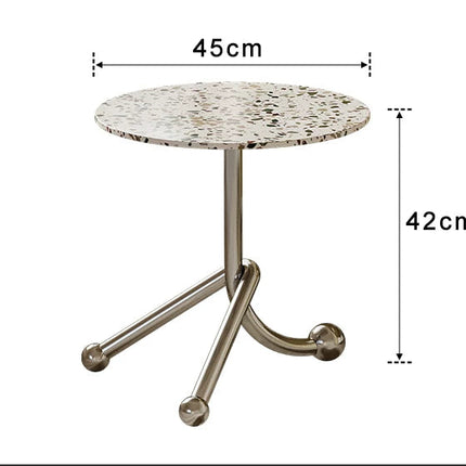 Round Terrazzo Side Table | French Retro Style