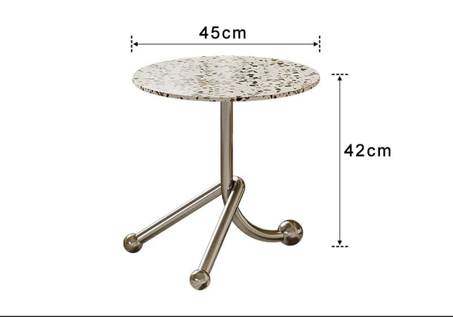 Round Terrazzo Side Table | French Retro Style