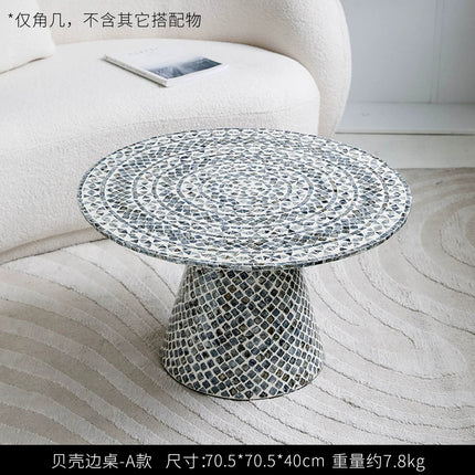 Shell Inlay Coffee Table | Wabi-Sabi Style