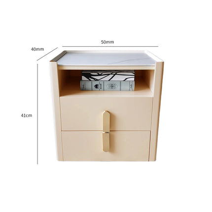 Beige Cabinet With Gold Handle Bedside Table