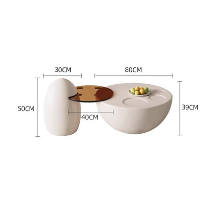 Whitescape  Wood & Glass Combo Coffee table
