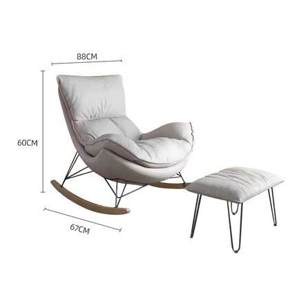 Light gray linen iron leisure chair