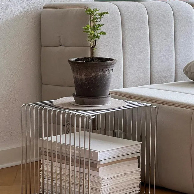 Stainless Steel Wire Side Table | Modern Minimalist