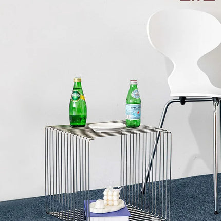 Stainless Steel Wire Side Table | Modern Minimalist
