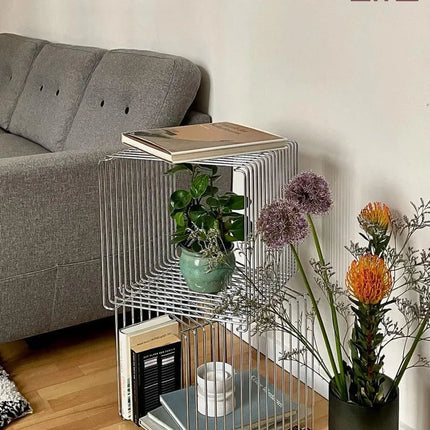Stainless Steel Wire Side Table | Modern Minimalist