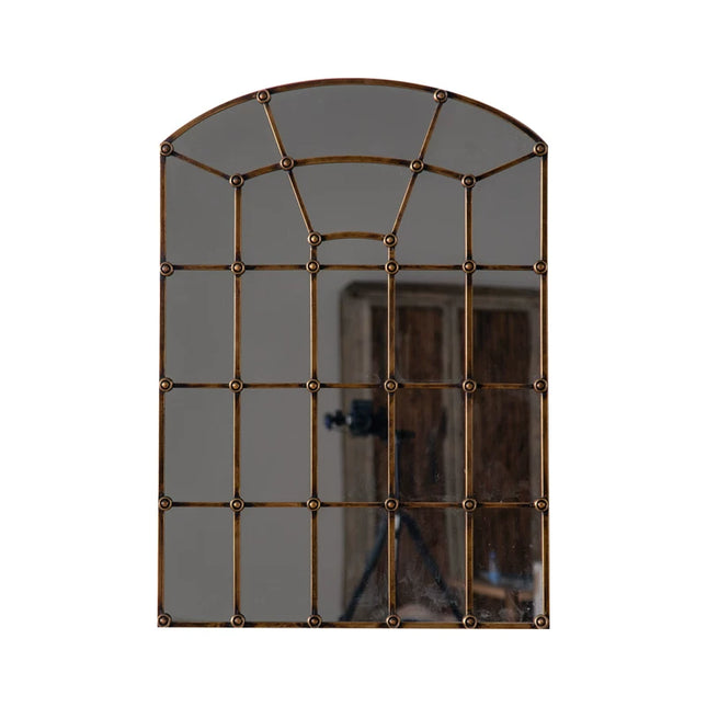Vintage Industrial Iron Wall Mirror | Retro Wall Decor